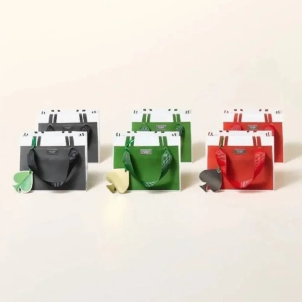 NWT Set of 6 Mini Favor Gift Bags Black/Green/Red - kate spade new york x Target